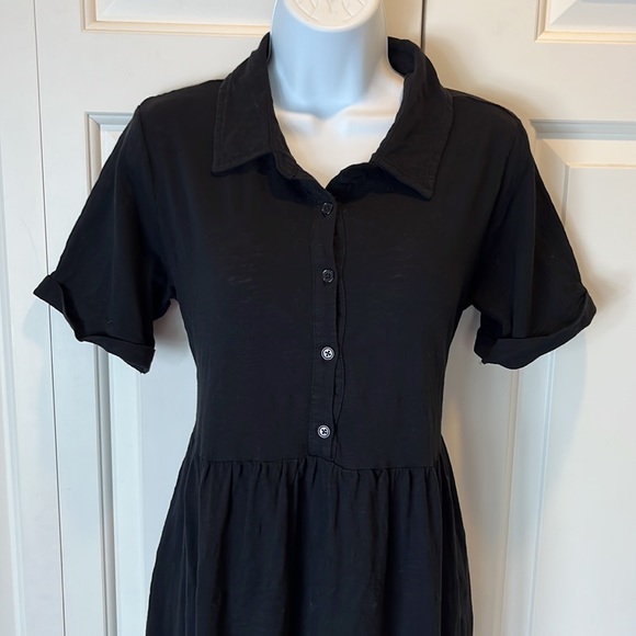 Mododoc Slub Jersey Roll-Up Sleeve Tiered Back Dress Size S - Picture 3 of 10